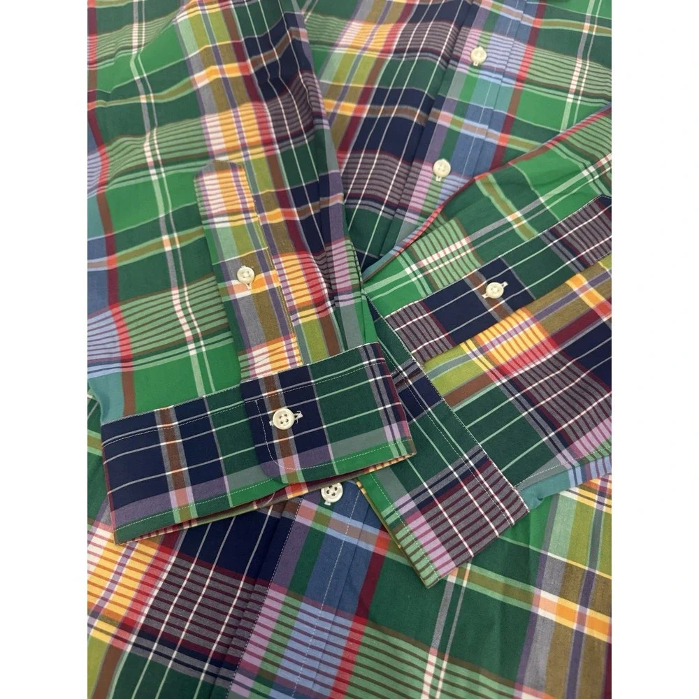 NWT Polo Ralph Lauren Stretch Cotton Plaid Classic Fit Button Down 4XB $125